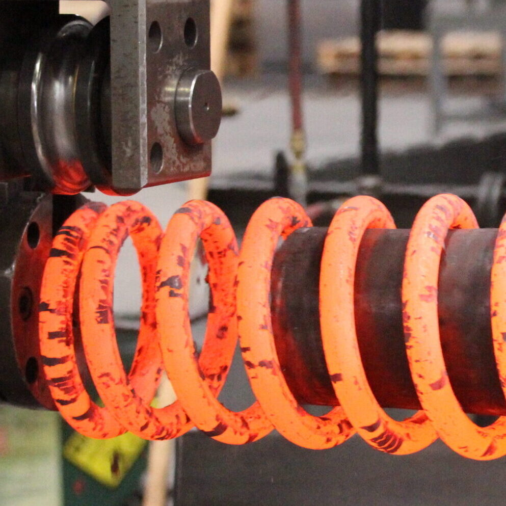 Hot wound spring manufacturing